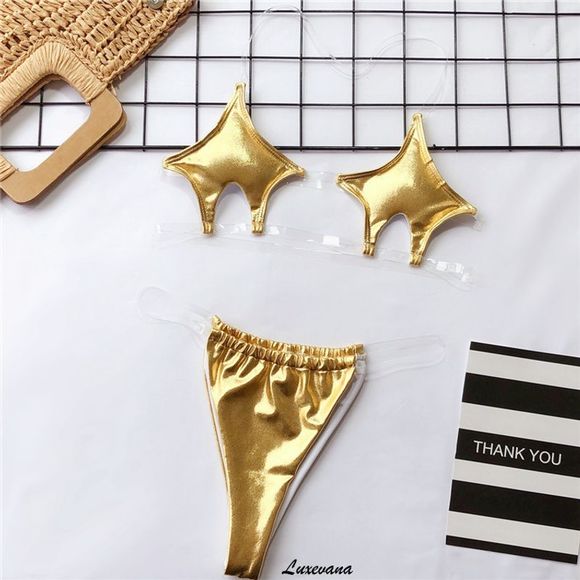 Sexy Extreme Bikini Set Star Fish Gold - Picture 2 of 4